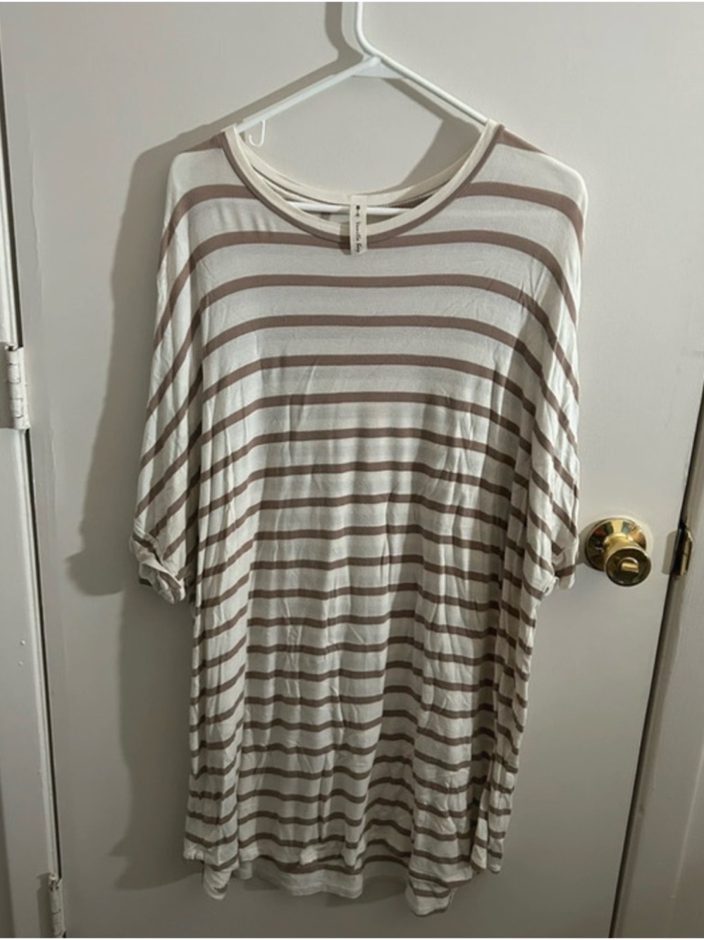 3XL Striped Long Top Vanilla Bay